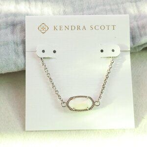 Kendra Scott Elaina Silver Adjustable Chain Bracelet Ivory Pearl